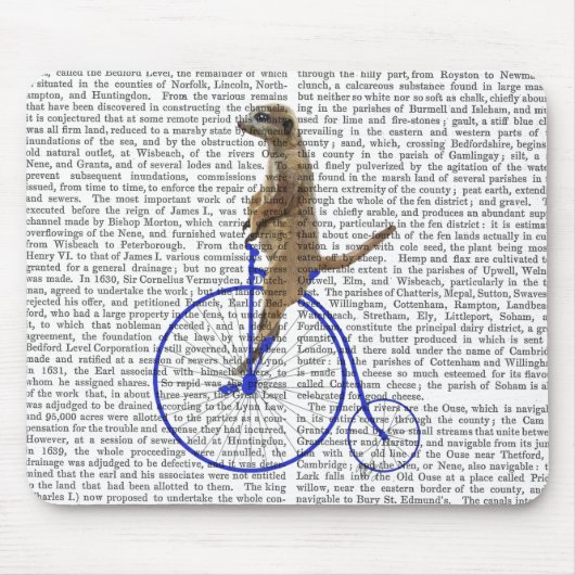 Meerkat op Blue Penny Farthing Muismat (Voorkant)
