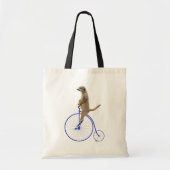 Meerkat op Blue Penny Farthing Tote Bag (Voorkant)