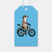 Meerkat op de fiets cadeaulabel (Voorkant)