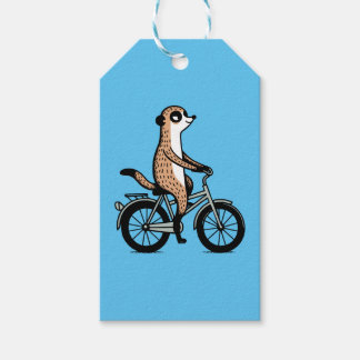 Meerkat op de fiets cadeaulabel