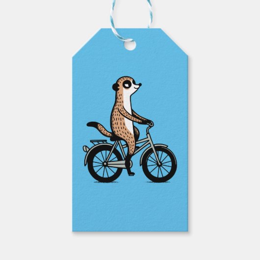 Meerkat op de fiets cadeaulabel (Voorkant)