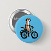 Meerkat op de fiets ronde button 5,7 cm (Voorkant /achterkant)