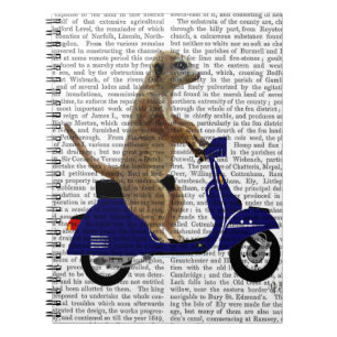 Meerkat op donkerblauwe brommer notitieboek
