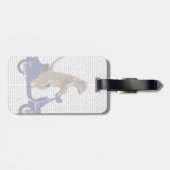 Meerkat op Donkere Blauwe Moped Bagagelabel (Achterkant horizontaal)