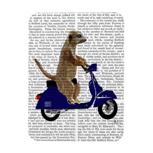 Meerkat op Donkere Blauwe Moped Magneet (Verticaal)