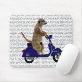 Meerkat op Donkere Blauwe Moped Muismat (Met muis)