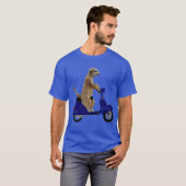 Meerkat op Donkere Blauwe Moped T-shirt (Voorkant volledig)