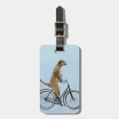 Meerkat op fiets 2 bagagelabel (Voorkant verticaal)