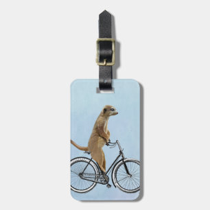 Meerkat op fiets 2 bagagelabel