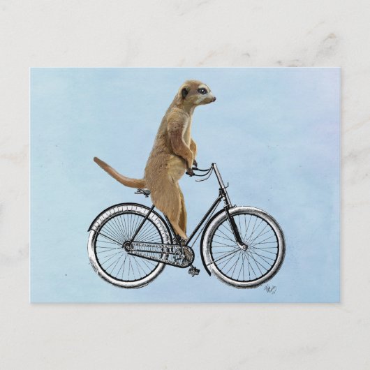 Meerkat op fiets 2 briefkaart (Voorkant)