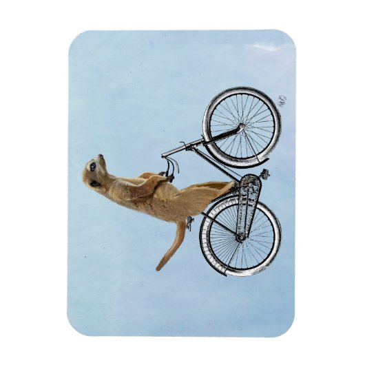 Meerkat op fiets 2 magneet (Verticaal)