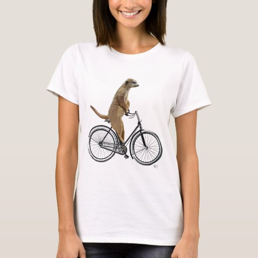 Meerkat op fiets 2 t-shirt (Voorkant)