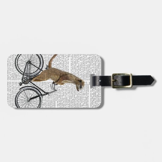 Meerkat op fiets bagagelabel (Voorkant horizontaal)