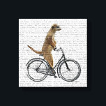Meerkat op fiets canvas afdruk<br><div class="desc">Vervoer en reizen</div>