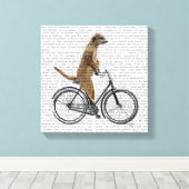 Meerkat op fiets canvas afdruk (Insitu (Houten vloer))