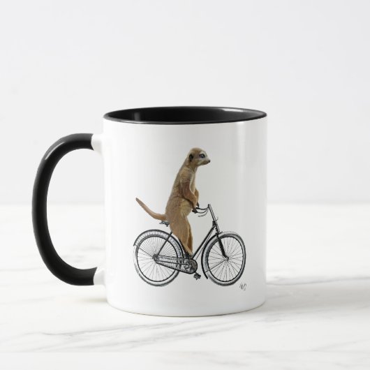 Meerkat op fiets mok (Links)