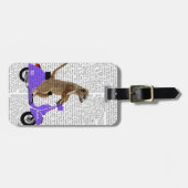 Meerkat op Lila bromfietsen Bagagelabel (Voorkant horizontaal)