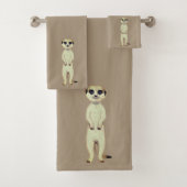 Meerkat op Lucky Beige Bad Handdoek (Insitu)
