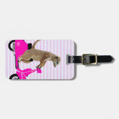 Meerkat op roze brommer 2 bagagelabel (Voorkant horizontaal)