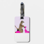 Meerkat op roze brommer 2 bagagelabel (Achterkant verticaal)