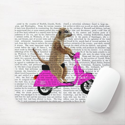 Meerkat op roze brommer muismat (Met muis)