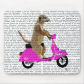 Meerkat op roze brommer muismat (Voorkant)