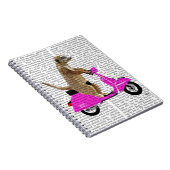 Meerkat op roze brommer notitieboek (Rechterzijde)
