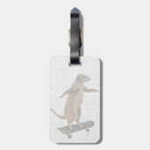 Meerkat op skateboard 2 bagagelabel (Achterkant verticaal)