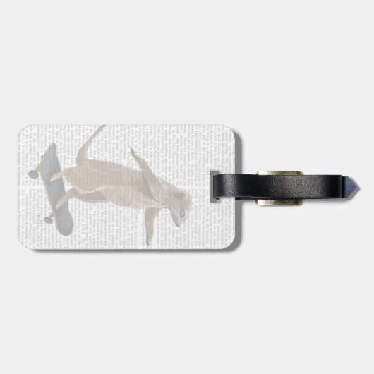 Meerkat op skateboard 2 bagagelabel (Achterkant horizontaal)