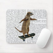 Meerkat op skateboard 2 muismat (Met muis)