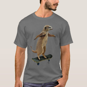 Meerkat op skateboard 2 t-shirt