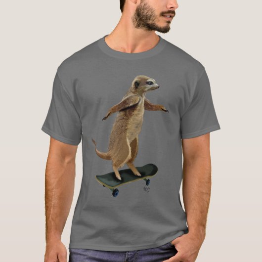 Meerkat op skateboard 2 t-shirt (Voorkant)