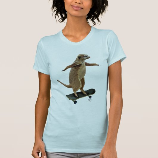 Meerkat op skateboard 2 t-shirt (Voorkant)