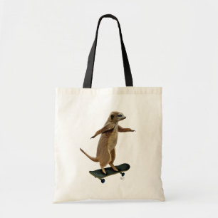 Meerkat op skateboard 2 tote bag