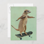 Meerkat op skateboard 3 briefkaart (Voorkant / Achterkant)