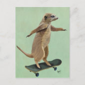 Meerkat op skateboard 3 briefkaart (Voorkant)