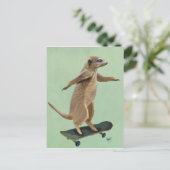 Meerkat op skateboard 3 briefkaart (Staand voorkant)