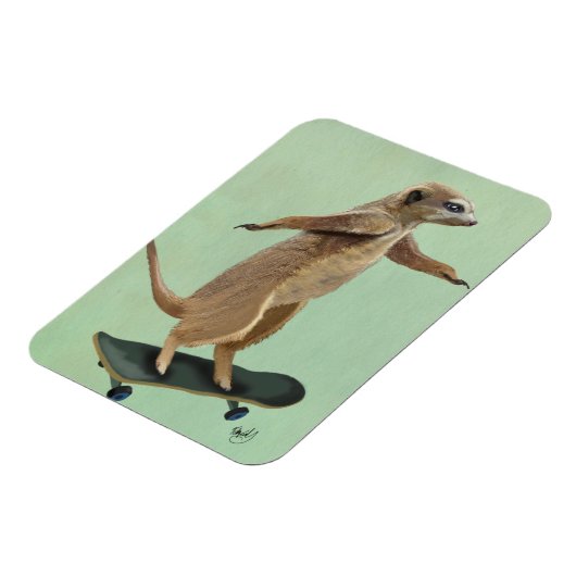 Meerkat op skateboard 3 magneet (Linkerzijde)