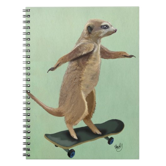 Meerkat op skateboard 3 notitieboek (Voorkant)