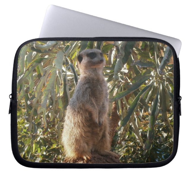 Meerkat op wachtdienst, laptop sleeve (Voorkant)