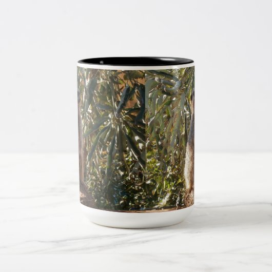 Meerkat op wachtdienst, tweekleurige koffiemok (Center)