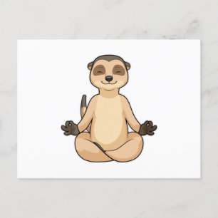 Meerkat op Yoga Meditation Briefkaart