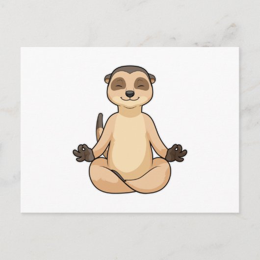 Meerkat op Yoga Meditation Briefkaart (Voorkant)