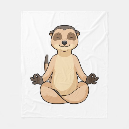 Meerkat op Yoga Meditation Fleece Deken (Voorkant)