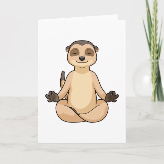 Meerkat op Yoga Meditation Kaart (Voorkant)