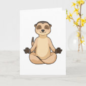 Meerkat op Yoga Meditation Kaart (Gele Bloem)