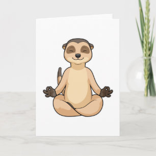 Meerkat op Yoga Meditation Kaart