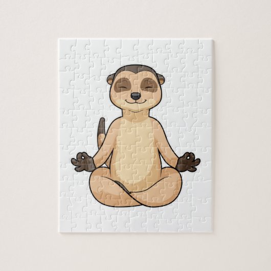 Meerkat op Yoga Meditation Legpuzzel (Verticaal)