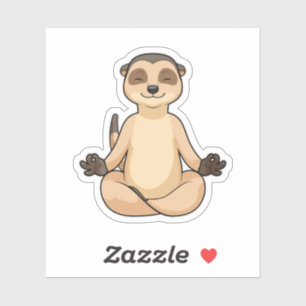 Meerkat op Yoga Meditation Sticker