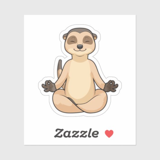 Meerkat op Yoga Meditation Sticker (Vel)